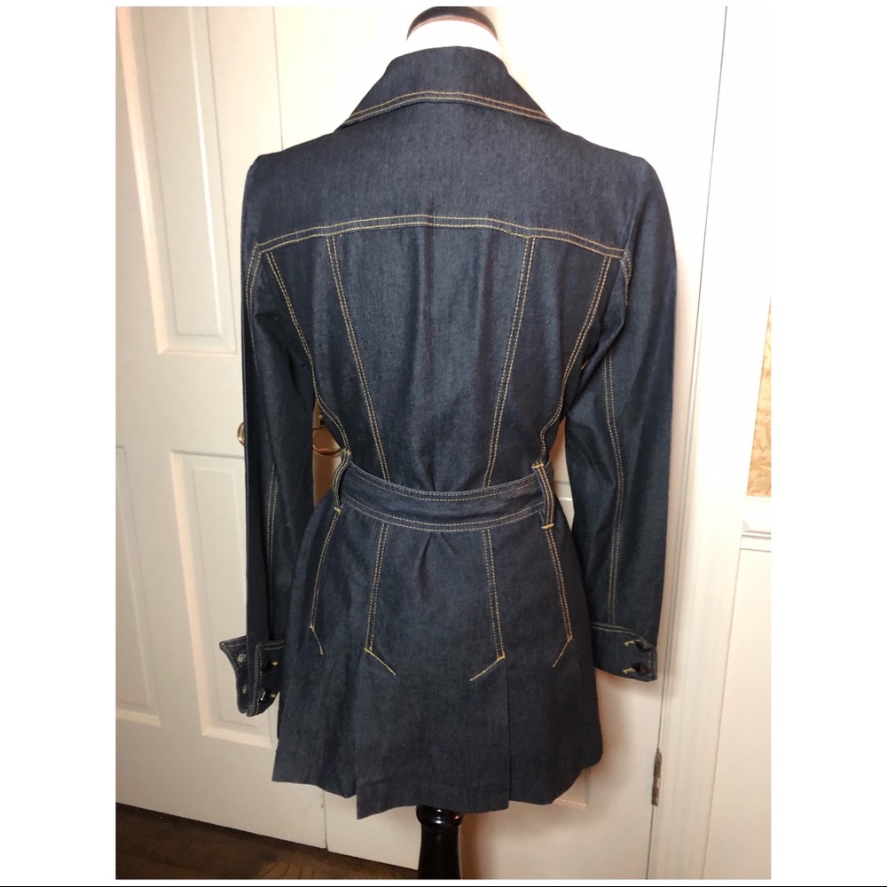 Bisou Bisou Belted Denim Coat Jacket - Picture 3 of 5